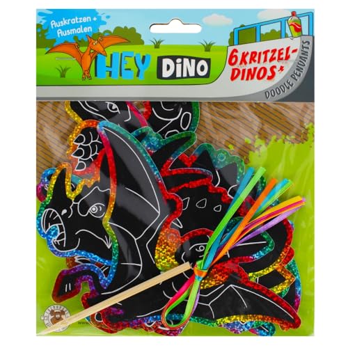 Trendhaus HEY DINO Kritzel-Anhänger zum Kratzen & Ausmalen 6er-Set Trendhaus HEY DINO Kritzel-Anhänger zum Kratzen & Ausmalen 6er-Set von TRENDHAUS
