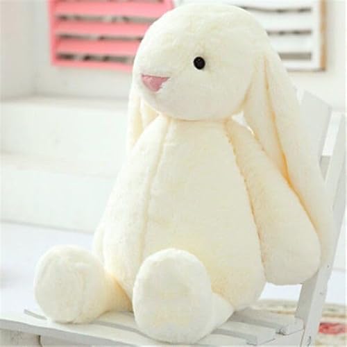 TRENSETGO Kuscheliges Plüschtier Hoppie-Hase, Heimdekoration, Stofftier, süßes Stofftier mit Plastikaugen, weiches Kuscheltier für Kinder, Jungen & Mädchen, Freunde, Liebhaber(in) (Weiß-30CM) von TRENSETGO