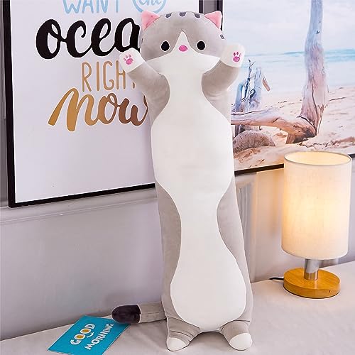 TRENSETGO Plüschtier-Katzenkissen ohne Reißverschluss, Kätzchen-Kuscheltier, Seitenschläferkissen, Wurfkissen, Stofftier, Geburtstagsgeschenk für Freundin, Kinder, Freund, Liebhaberin (Grau-70CM) TRENSETGO Plüschtier-Katzenkissen ohne Reißverschluss, Kätzchen-Kuscheltier, Seitenschläferkissen, Wurfkissen, Stofftier, Geburtstagsgeschenk für Freundin, Kinder, Freund, Liebhaberin (Grau-70CM) von TRENSETGO