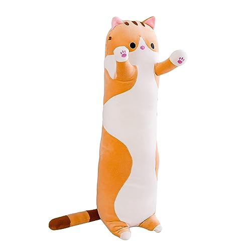 TRENSETGO Plüschtier-Katzenkissen ohne Reißverschluss, Kätzchen-Kuscheltier, Seitenschläferkissen, Wurfkissen, Stofftier, Geburtstagsgeschenk für Freundin, Kinder, Freund, Liebhaberin (Orange-110CM) TRENSETGO Plüschtier-Katzenkissen ohne Reißverschluss, Kätzchen-Kuscheltier, Seitenschläferkissen, Wurfkissen, Stofftier, Geburtstagsgeschenk für Freundin, Kinder, Freund, Liebhaberin (Orange-110CM) von TRENSETGO