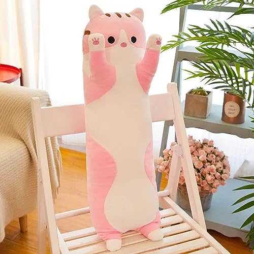 TRENSETGO Plüschtier-Katzenkissen ohne Reißverschluss, Kätzchen-Kuscheltier, Seitenschläferkissen, Wurfkissen, Stofftier, Geburtstagsgeschenk für Freundin, Kinder, Freund, Liebhaberin (Pink-90CM) TRENSETGO Plüschtier-Katzenkissen ohne Reißverschluss, Kätzchen-Kuscheltier, Seitenschläferkissen, Wurfkissen, Stofftier, Geburtstagsgeschenk für Freundin, Kinder, Freund, Liebhaberin (Pink-90CM) von TRENSETGO