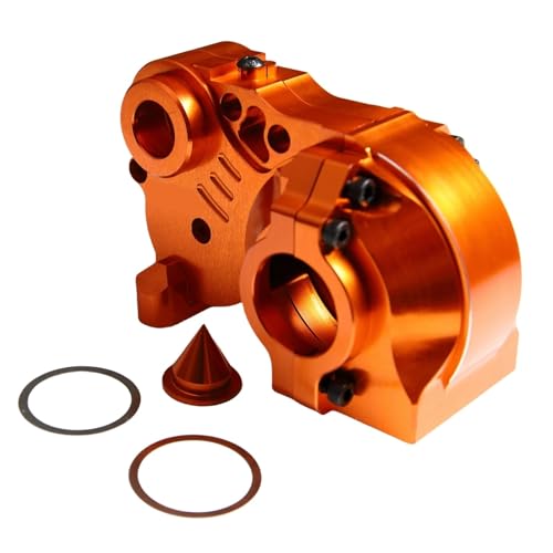 CNC Aluminium Diff Getriebe Getriebe Fall for 1/5 RC Auto for HPI KM RV for Ba-ja 5b ss 5sc Upgrade Teil(Orange) von TREPMEUN