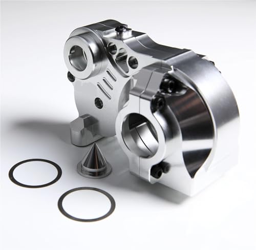 CNC Aluminium Diff Getriebe Getriebe Fall for 1/5 RC Auto for HPI KM RV for Ba-ja 5b ss 5sc Upgrade Teil(Silver) von TREPMEUN
