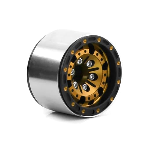TREPMEUN 1,0-Zoll-Beadlock-Felgen aus Metall for Axial SCX24/TRX4M 1/18 RC-Autos – 4-teilige Upgrade-Teile (robust fürs Gelände)(Yellow) von TREPMEUN