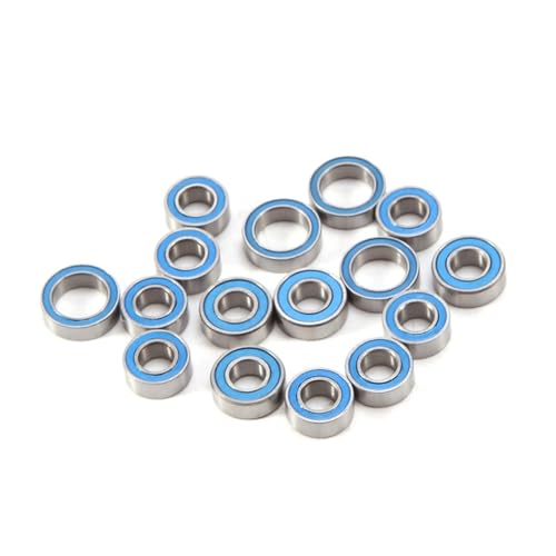 TREPMEUN 16-teiliges Kugellager-Kit mit Gummidichtung for Tam-iya TT02 TT-02 TT02D TT-02D 1/10 RC-Auto-Upgrades Teilezubehör von TREPMEUN