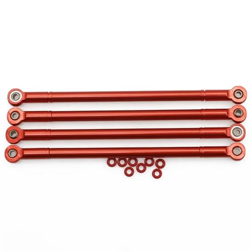 TREPMEUN 4 Teile/Satz Legierung runde Suspension link Set for rc Hobby Modell Auto 1:10 HPI for Ven-ture FJ for Crui-Ser Crawler Teile(Rood) von TREPMEUN