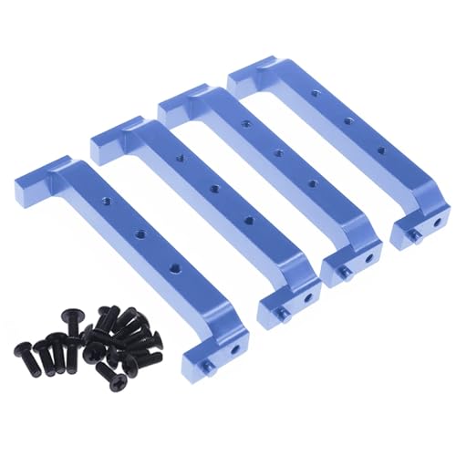 TREPMEUN 4-teiliger Chassis-Rahmenblock aus Legierung for ECX 1-12, for Bar-Rage 1-18, for TEM-per 1-10, for RGT 136100 und for FTX for Out-Back-Crawler-Teile(Blauw) von TREPMEUN