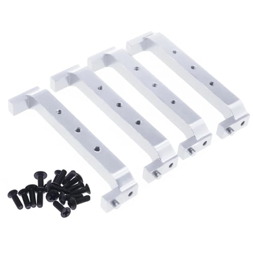 TREPMEUN 4-teiliger Chassis-Rahmenblock aus Legierung for ECX 1-12, for Bar-Rage 1-18, for TEM-per 1-10, for RGT 136100 und for FTX for Out-Back-Crawler-Teile(Silver) von TREPMEUN