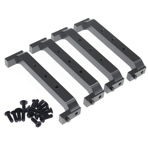 TREPMEUN 4-teiliger Chassis-Rahmenblock aus Legierung for ECX 1-12, for Bar-Rage 1-18, for TEM-per 1-10, for RGT 136100 und for FTX for Out-Back-Crawler-Teile(Zwart) von TREPMEUN