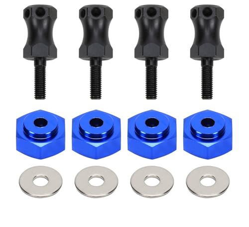TREPMEUN #45 Erweiterter Radsechskant vorne oder hinten (+15 mm breiter), 12 mm Sechskant umrüstbar auf 17 mm for größere Räder for 1-10 Losi for Ba-ja Rey, for Rock Rey(Blauw) von TREPMEUN