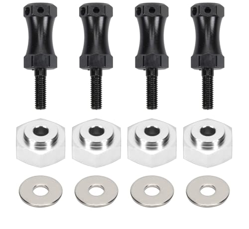 TREPMEUN #45 Erweiterter Radsechskant vorne oder hinten (+15 mm breiter), 12 mm Sechskant umrüstbar auf 17 mm for größere Räder for 1-10 Losi for Ba-ja Rey, for Rock Rey(Silver) von TREPMEUN