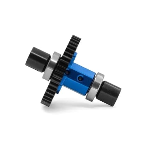 TREPMEUN 46T Stirnradgetriebe montiert Center Diff gerade Welle -W195 for RC 1/8 4WD for Tra-xxas for SLE-dge RC Auto Upgrade Teile(Blauw) von TREPMEUN