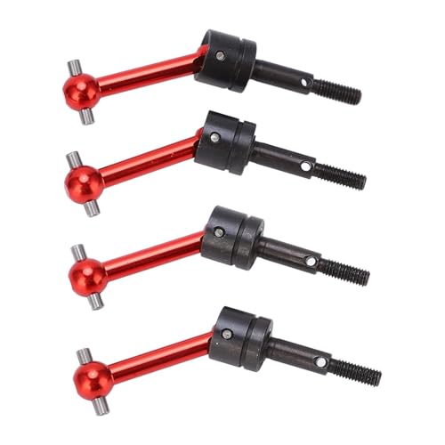 TREPMEUN 4Pcs Metall Universal Antriebswelle CVD 70mm for Tam-iya TT02 1/10 RC Auto Upgrade Teile(Rood) von TREPMEUN