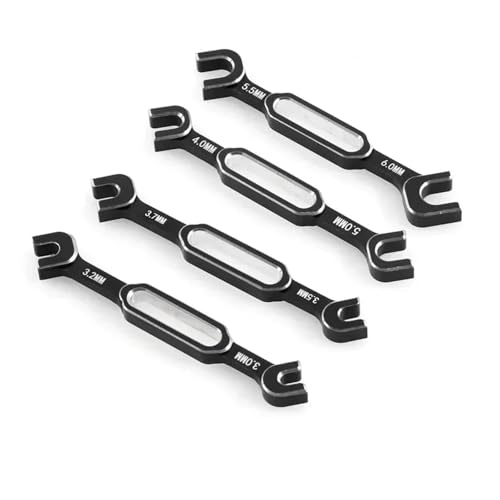 TREPMEUN 4Pcs Schraubenschlüssel 3/3.2/3.5/3.7/4/5/5.5/6mm Spannschloss Mutter Ball End Joint Remover Universal Werkzeug for RC Auto Drone Boot(Zwart) von TREPMEUN