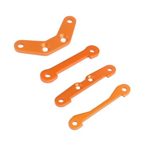 TREPMEUN CNC Aluminium Vorne Hinten Scharnier Pin Brace Set for 1/5 RC Auto for HPI for Ba-ja 5b ss 5sc Teil(Orange) von TREPMEUN