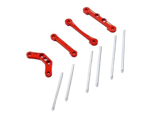 TREPMEUN CNC-Legierungsbolzen-Positionsblech-Scharnierstift-Aufhängungs-Drehachsenstift-Kit passend for HPI for Ba-ja 5B 5T 5SC for King for Motor Truck(Rood) von TREPMEUN