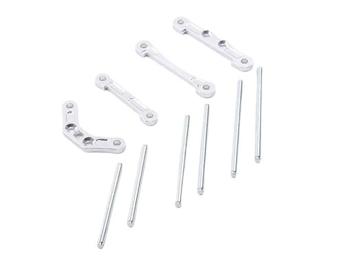TREPMEUN CNC-Legierungsbolzen-Positionsblech-Scharnierstift-Aufhängungs-Drehachsenstift-Kit passend for HPI for Ba-ja 5B 5T 5SC for King for Motor Truck(White) von TREPMEUN