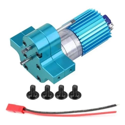 TREPMEUN Geschwindigkeitswechselgetriebe, Metallgetriebe mit 370-Bürstenmotor, Eloxierungsbehandlung for Kühlkörper und Montagebasis for WPL 1633 RC-Auto(Blauw) von TREPMEUN