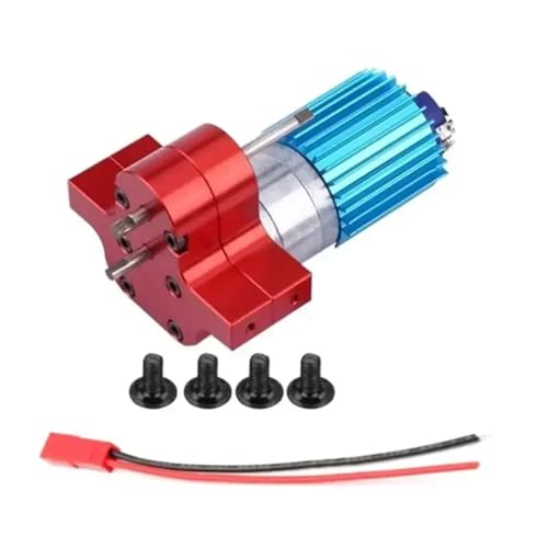 TREPMEUN Geschwindigkeitswechselgetriebe, Metallgetriebe mit 370-Bürstenmotor, Eloxierungsbehandlung for Kühlkörper und Montagebasis for WPL 1633 RC-Auto(Rood) von TREPMEUN