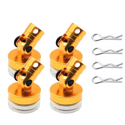 TREPMEUN RC-Car-Drift-Fernbedienungsauto-Shell im Maßstab 1/10 – Starker Magnet, Stealth-Karosseriepfosten mit Kontaktschalensäule for Tam-iya TT01/TT02(Yellow) von TREPMEUN