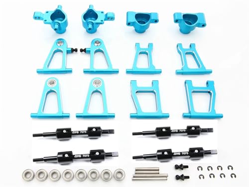 TREPMEUN TT-01 Aluminium Suspension Arm Steering Hub Carrier Antriebswelle Set for Tam-iya RC TT01 Teil(Arm Hub Driveshaft) von TREPMEUN