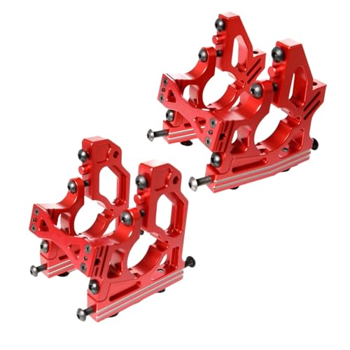 TREPMEUN for GTB CNC-Aluminium-Differentialhalterungssätze for die Vorder- und Rückseite des Mitteldifferentials for 1/5 RC-Autos for Losi for DBXL V.0 DBXL-E 1.0 for MTXL (Silber/Rot)(Rood) von TREPMEUN