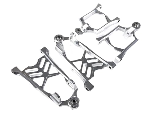 TREPMEUN for GTB-Racing CNC Aluminium Front Upper Lower Suspension Arm for 1/5 RC Auto for hpi for km rv for ba-ja 5b ss 5sc(Silver) von TREPMEUN