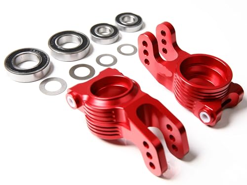 TREPMEUN for GTB-Racing RC 1/5 for LOSI 5ive-t / 5T 2,0 Metall Aluminium Hinten Rad Hub Set Upgrade Teil(Red Hub) von TREPMEUN