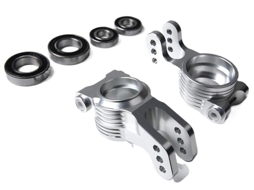 TREPMEUN for GTB-Racing RC 1/5 for LOSI 5ive-t / 5T 2,0 Metall Aluminium Hinten Rad Hub Set Upgrade Teil(Silver Hub) von TREPMEUN