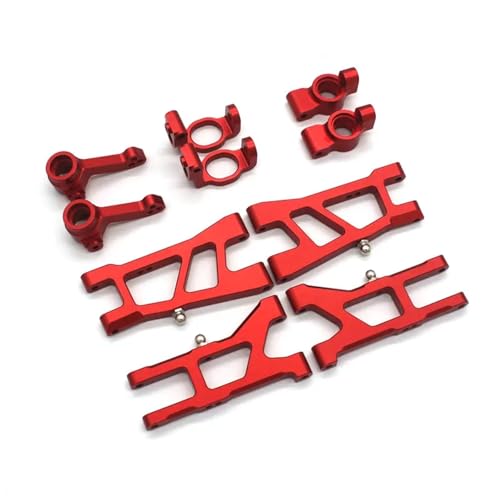 TREPMEUN for HNR H9802 for H9803 for E30 Edition 1/10 RC Metall-Schwingarm-Lenkbecher C-Sitz-Heckbecher 5-teiliger Komponentensatz(Rood) von TREPMEUN
