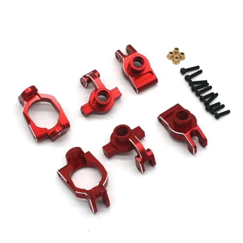 TREPMEUN for MJX 1/10 10208 for Little Monster ferngesteuerte Autoteile Metall-Upgrade-Teilesatz(Red 3-Piece Set) von TREPMEUN