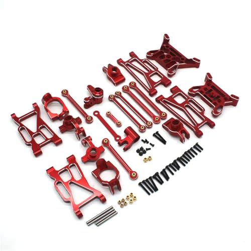 TREPMEUN for MJX 1/10 10208 for Little Monster ferngesteuerte Autoteile Metall-Upgrade-Teilesatz(Red 8-Piece Set) von TREPMEUN