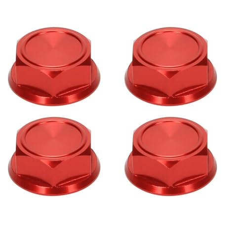 TREPMEUN for RCA-WD Aluminium-Radmutter 24 mm for ARR-ma 1/5 8S for BLX for KRA-ton for Out-cast for RTR & EXB Roller Hopups Upgrade-Teile(Rood) von TREPMEUN