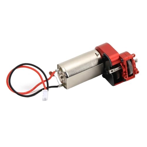 TREPMEUN for RCA-WD Verbesserte Kohlebürste 51T (Drehung) 180er-Bürstenmotor und Mittelgetriebegehäuse aus Legierung, Getriebe mit Stahlzahnrädern montiert(Rood) von TREPMEUN