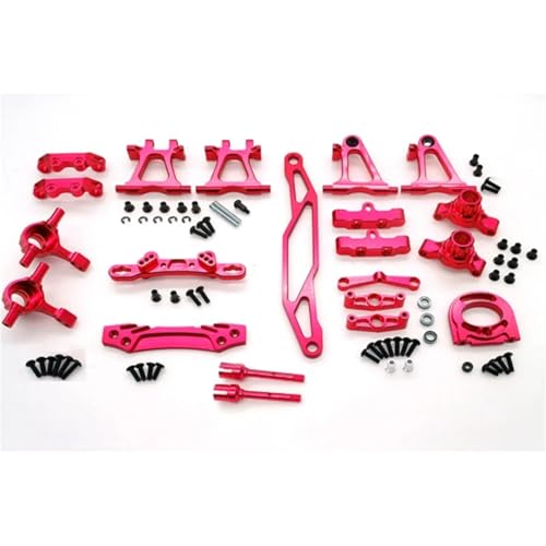 TREPMEUN for Tam-iya TT-02/TT02 RC-Auto, Upgrade-Kit for Lenkung und Aufhängung aus Aluminiumlegierung – Hochleistungsteile(Rood) von TREPMEUN