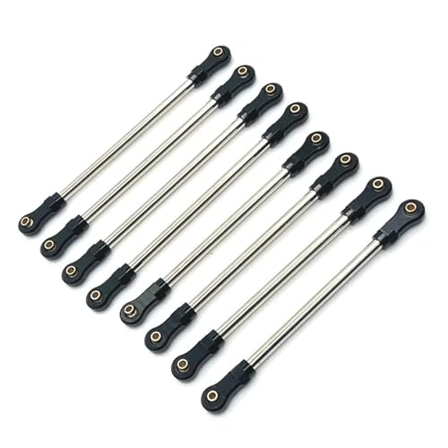 TREPMEUN for YIK-ONG YK4106 YK4107 8 stücke Metall Zugstange Link Gestänge 1/10 RC Crawler Auto Upgrade Teile Zubehör(Zwart) von TREPMEUN