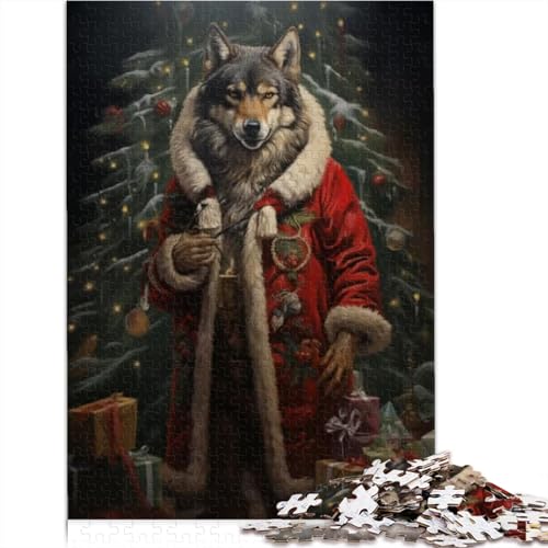 Jolly Wolf Weihnachtspuzzle für Erwachsene, 300 Teile, lustige Puzzles für Erwachsene, Puzzle, Lernspiel, Herausforderungsspielzeug, 300 Teile (40 x 28 cm) von TREPko