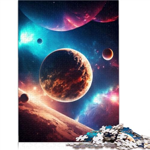 Planet In Galaxy Puzzle für Erwachsene, Puzzle für Erwachsene, Holzpuzzle für Erwachsene, Heim-Lernspiele, DIY-Spielzeug, 300 Stück (40 x 28 cm) von TREPko