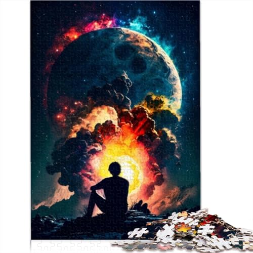 Puzzle-Puzzles „Nachdenklich im Weltraum“, 500 Teile für Erwachsene, Puzzles für Erwachsene, Holzpuzzles, geeignet für Erwachsene und Kinder über 12 Jahre, 500 Stück (52 x 38 cm) von TREPko
