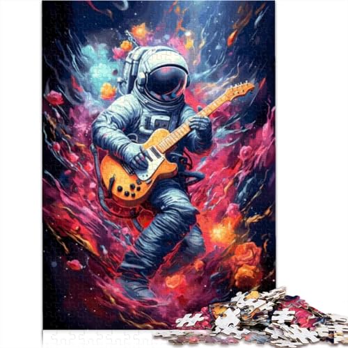 Puzzle mit Astronauten-E-Gitarre für Erwachsene, 1000 Teile, Erwachsenenpuzzle, Holzpuzzle, Heimdekoration, 1000 Teile (75 x 50 cm) von TREPko