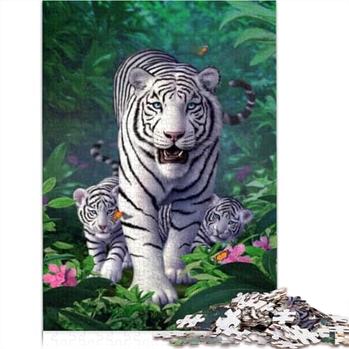 Puzzles für Erwachsene, 300 Puzzlespielzeuge, weiße Tiger, Puzzles für Erwachsene, Puzzles aus Holz, tolle Geschenke für Weihnachten, 300 Stück (40 x 28 cm) von TREPko