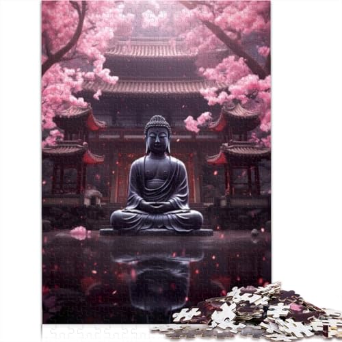 Sakura-Buddha-Puzzle für Erwachsene, 300 Teile, für Erwachsene, Puzzles, Holzpuzzles, geeignet für Erwachsene und Jugendliche ab 12 Jahren, 300 Teile (40 x 28 cm) von TREPko