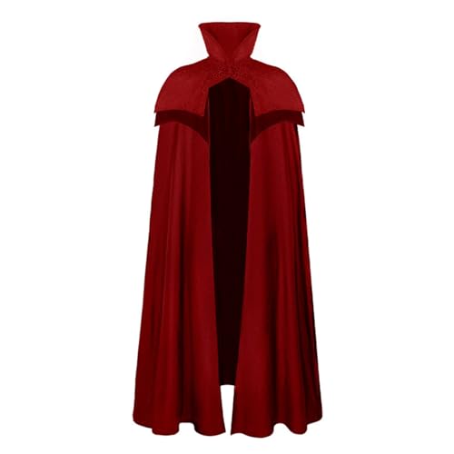 Halloween-Kostüm, Renaissance-Umhang, Damen, Herren, Länge, Stehkragen, wendbarer Umhang, Maskerade, Umhang, Mittelalter-Kostüm, Rot, L Halloween-Kostüm, Renaissance-Umhang, Damen, Herren, Länge, Stehkragen, wendbarer Umhang, Maskerade, Umhang, Mittelalter-Kostüm, Rot, L von TREWQ-US