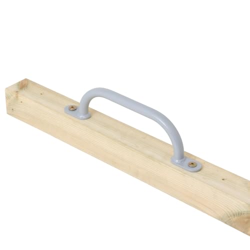 TRIBECCO Klettergriffe Haltegriffe für Outdoor & Indoor Metall Griffe für Spielplatz, Klettergerüst, Spielturm, Hochbett, Leiter und Kletterwand im Kinderzimmer (350 mm Grau, 2 Stücke) von TRIBECCO