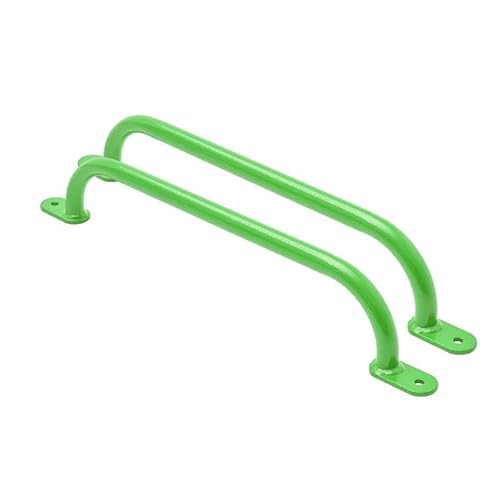 TRIBECCO Klettergriffe Haltegriffe für Outdoor & Indoor Metall Griffe für Spielplatz, Klettergerüst, Spielturm, Hochbett, Leiter und Kletterwand im Kinderzimmer (550 mm Lindgrün, 2 Stücke) von TRIBECCO