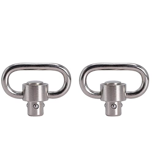 TRIROCK 2 Stück, Stahl, 3,1 cm, silberfarben, mit Druckknopf, Schnellverschluss, abnehmbare Schlinge mit Drehgelenk TRIROCK 2 Stück, Stahl, 3,1 cm, silberfarben, mit Druckknopf, Schnellverschluss, abnehmbare Schlinge mit Drehgelenk von TRIROCK