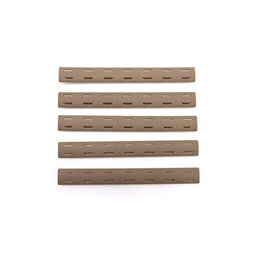 Trirock 5-Pack TAN/FDE Heat Resistant Non-Slip MLK Handguard Protector Rubber Rail Cover Fits MLK Cutout Picatinny Rail von TRIROCK