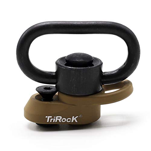 Trirock 1.25 inch Swivel Loop Push Button QD Combo TAN/FDE Sling Mount Base fits Keymod Rail with clever Hole for Snap Clip Hook Spring Trirock 1.25 inch Swivel Loop Push Button QD Combo TAN/FDE Sling Mount Base fits Keymod Rail with clever Hole for Snap Clip Hook Spring von TRIROCK