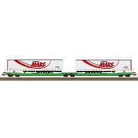 TRIX 24473 H0 Doppel-Taschenwagen Sdggmrss mit zwei Gardinenplanen-Sattelaufliegern der Spedition Mars, CFL Cargo, Ep. VI von TRIX