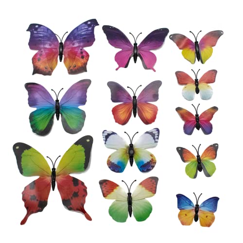 TRIXES 12 Stück 3D Regenbogen Schmetterlings-wandaufkleber - Dekoration für den Garten, das Schlafzimmer, das Kinderzimmer, das Büro oder für Mottopartys - Dekoration für Bettrahmen, Spiegel TRIXES 12 Stück 3D Regenbogen Schmetterlings-wandaufkleber - Dekoration für den Garten, das Schlafzimmer, das Kinderzimmer, das Büro oder für Mottopartys - Dekoration für Bettrahmen, Spiegel von TRIXES